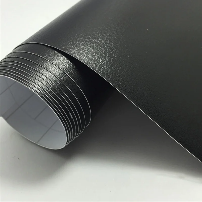 1.52*30m black Leather Vinyl wrap Film Car interior and exterior Wrap