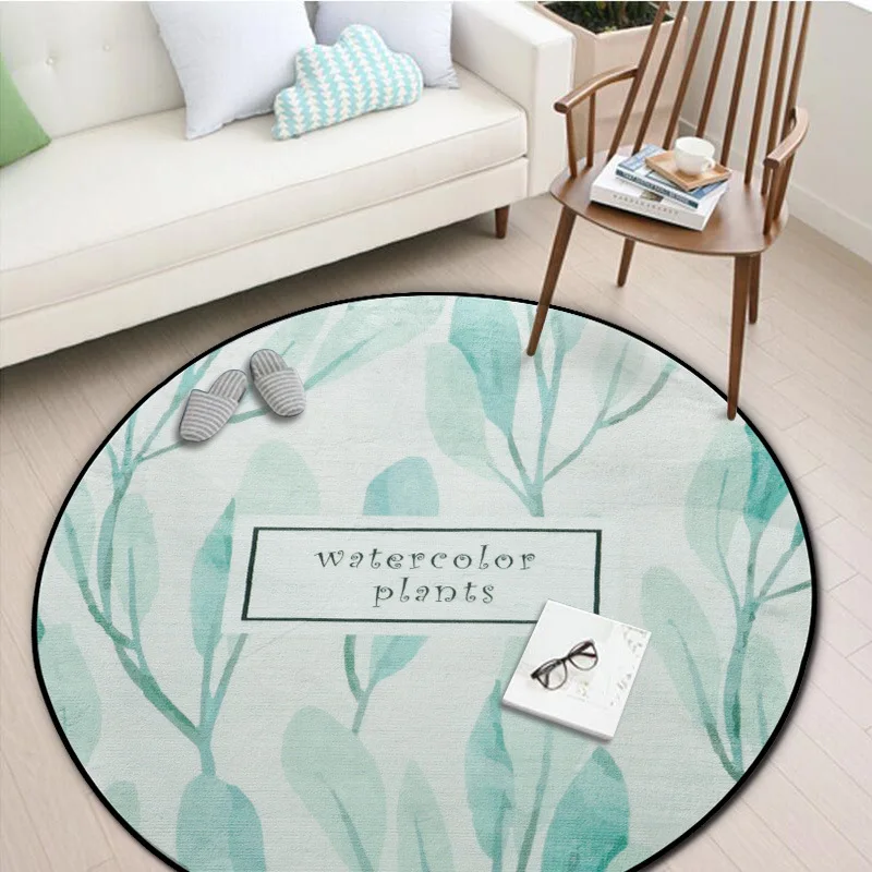 Zeegle Plants Painted Living Round Carpets Flannel Children's Room Rug Anti-slip Kids Bedroom Rugs Washable Sofa Chair Floor Mat Zeegle Plants Painted Living Round Carpets Flannel Children's Room Rug Anti-slip Kids Bedroom Rugs Washable Sofa Chair Floor Mat
