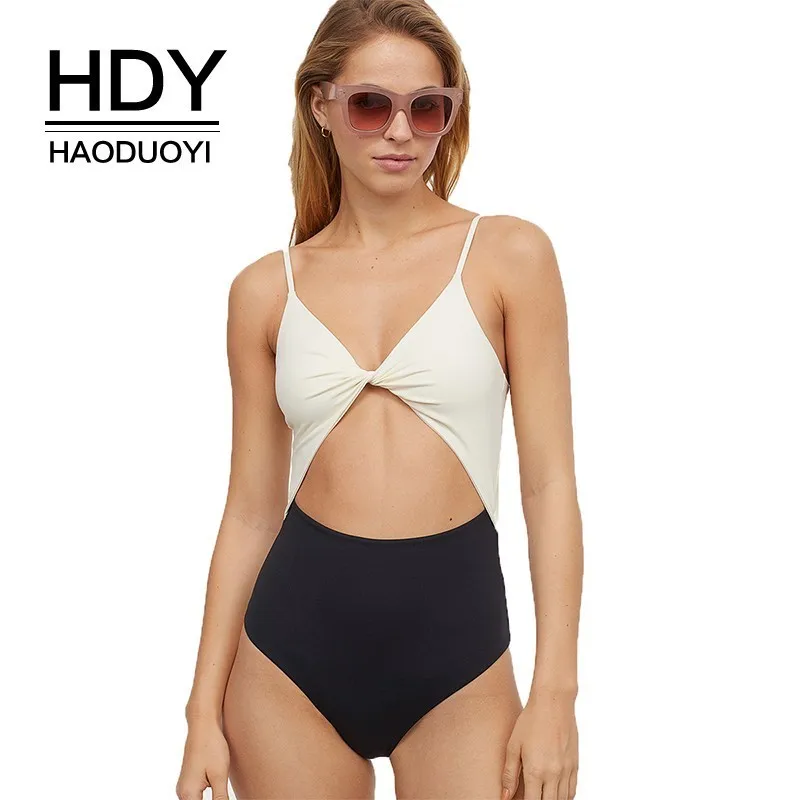 

HDY Haoduoyi 2019 New Fashion New Cut-out Bodycon Splicing Backless Strapless Simplicity Casual Fit Hot Sale Underwear Set