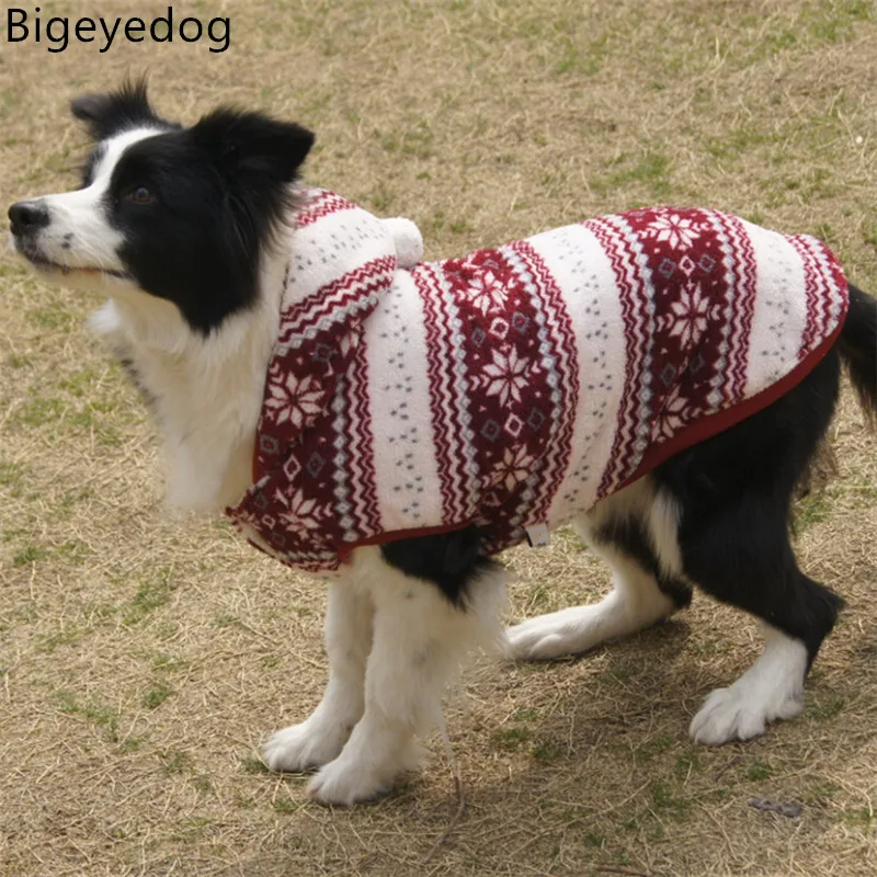 Bigeyedog Одежда для больших собак Зимний Рождественский костюм животных