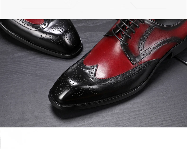 Большие размеры 11, 12; свадебные туфли высокого качества; Мужские модельные туфли в стиле ретро из натуральной кожи; парадные туфли с перфорацией типа «броги» с крыльями; подарок для мужчин