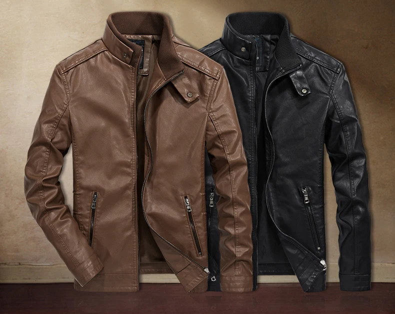 Новинка, Весенняя мода, мужское пальто из искусственной кожи, верхняя одежда, байкерские мотоциклетные мужские куртки, дропшиппинг ABZ173