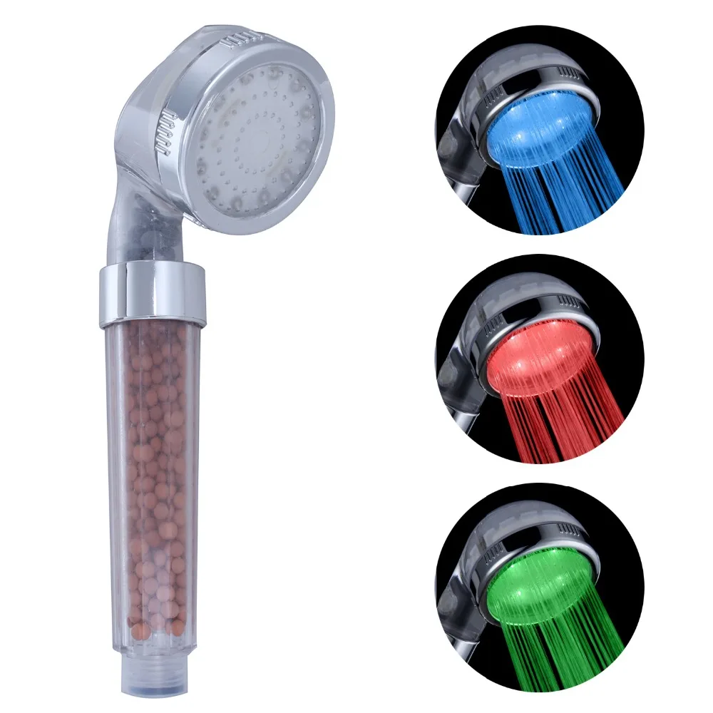 

Promotion! LED Shower Head Sprinkler Negative Ions Anion Temperature Sensor RGB Color