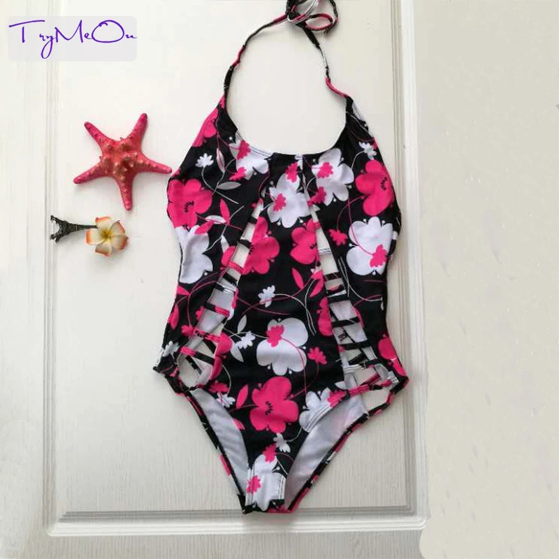 

TryMeOn Sexy Women One Piece Marble Backless Swimsuit Swimwear Solid Halter Swimwear Ladies Monokini Push Up Bikini Sets