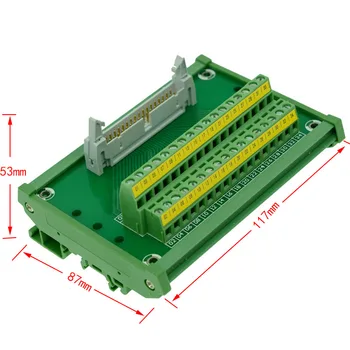 

IDC34 male to 34P terminal block breakout board IDC34 connector PLC relay adapter DIN Rail Mounting 2row C45 35mm