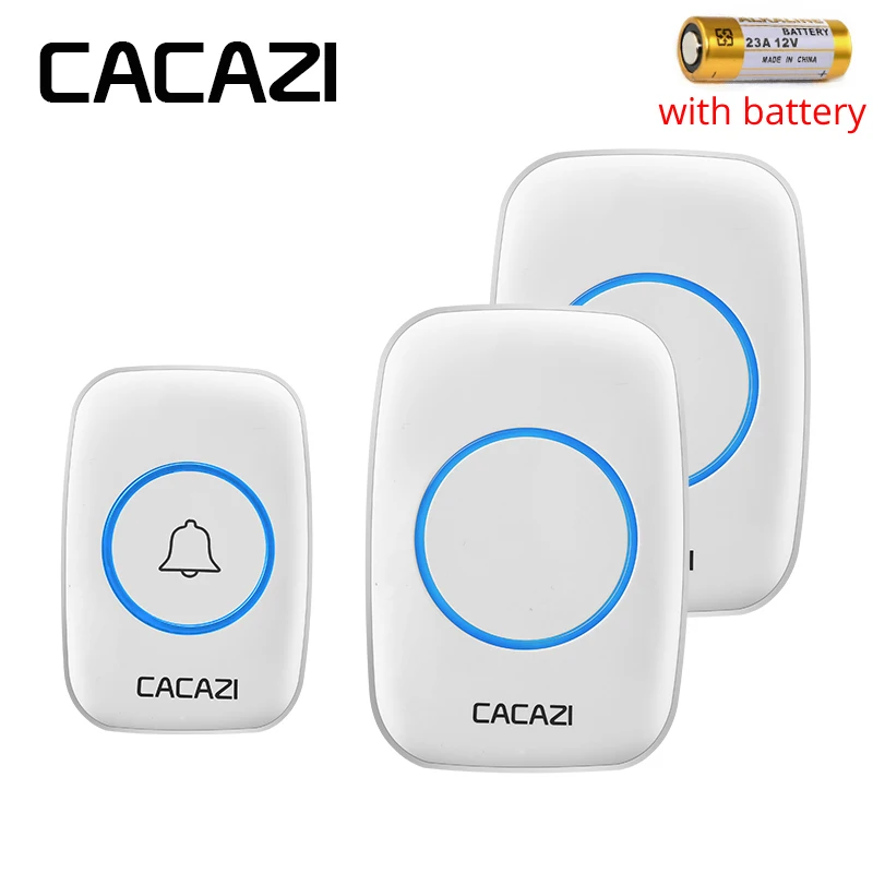 

CACAZI Waterproof cover Wireless Doorbell ring 300M Long Remote With Battery home smart Door Bell 110V 220V 1 button 2 receivers