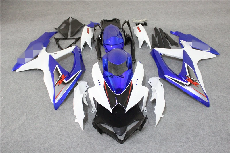 

Injection Motorcycle Shell Fairing FOR SUZUKI GSXR600 GSXR750 2008 2009 2010 K8 Blue silver white