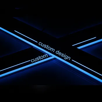 

free shipping!!!custom made LED Acrylic Light Car Door Sill Scuff Plate Guard Sills cover for Toyota Hilux Revo 2015 2016 car-st
