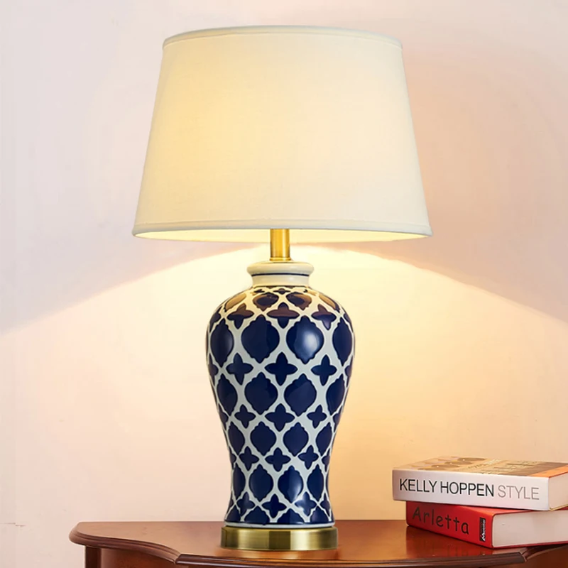 table lamps blue and white