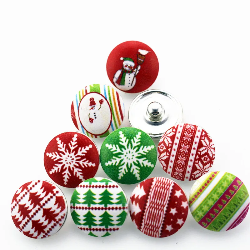 

New 50pcs/lot Mix Christmas Snowflake Snap Buttons Fit 18mm Buttons Jewelry Bracelets&Bangles Diy Snap