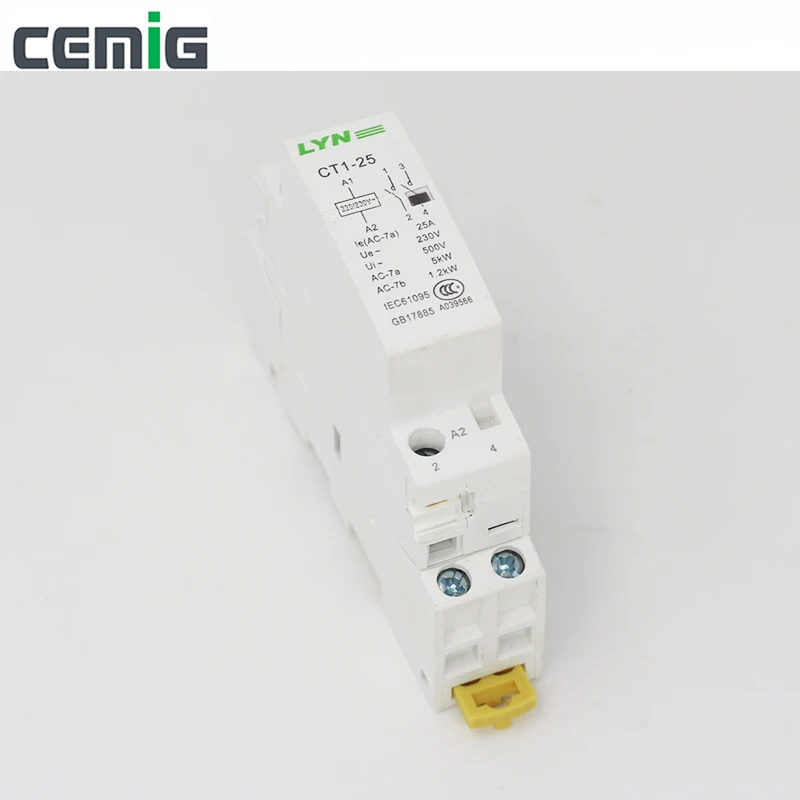 

Cemig Household AC Modular Contactor CT1-25 2P 16A 20A 25A 2NO 50/60Hz 220/230V