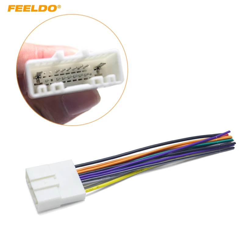 

FEELDO 10Pcs 15Pin Car Audio Stereo Wiring Harness Adapter For Nissan/Subaru/Infiniti Install Aftermarket CD/DVD Stereo