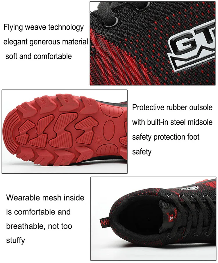 Новые рабочие ботинки Нескользящая износостойкая обувь со стальным носком небьющаяся защитная обувь для мужчин, размеры 36-46