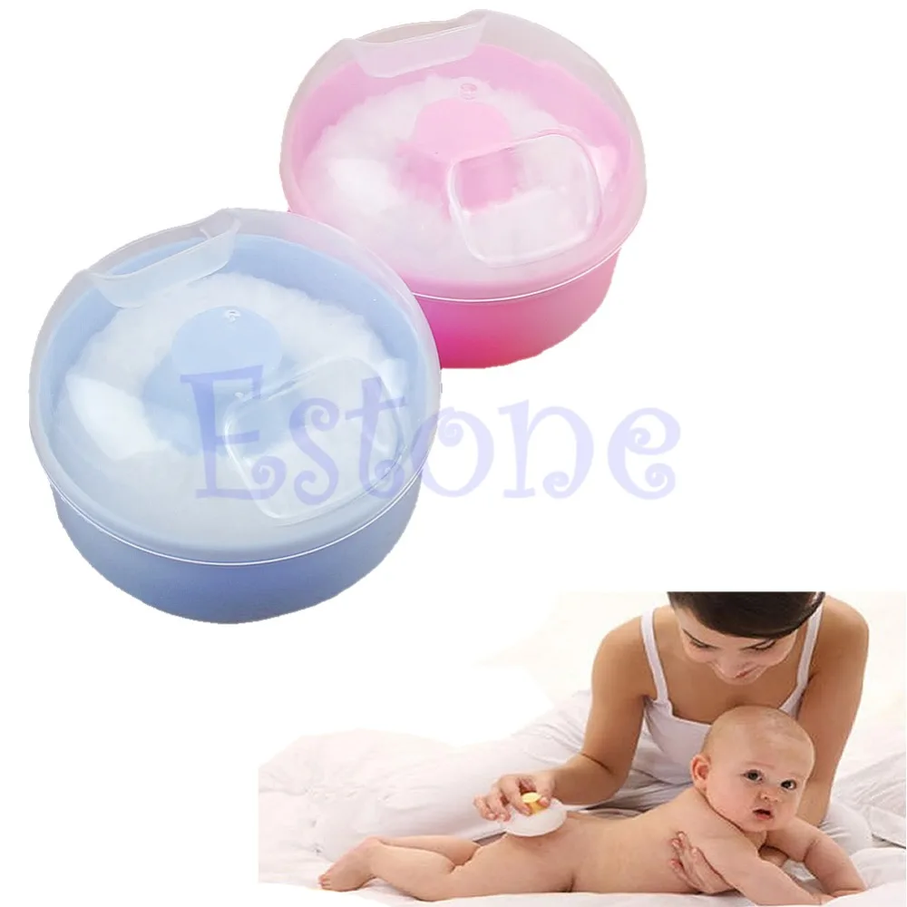 Special Price for  2016 Perfect Baby Soft Face Body Cosmetic Puff Sponge Bath Powder Container Box Case Pro