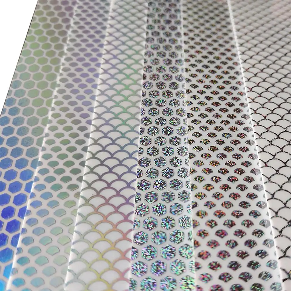 

NEW 10Pcs Durable DIY Fishing Lure Stickers Holographic Adhesive Film Flash Tape