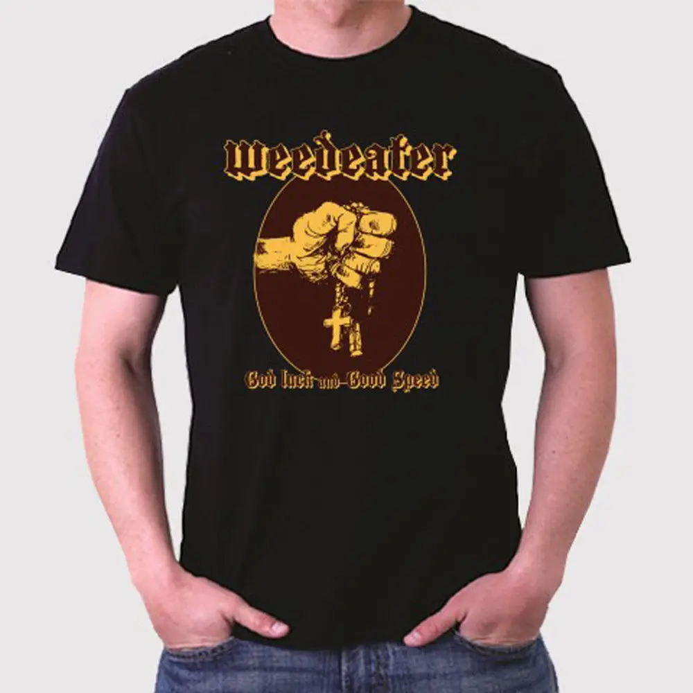 Мужская черная футболка Weedeater хипстерская Повседневная с круглым вырезом и