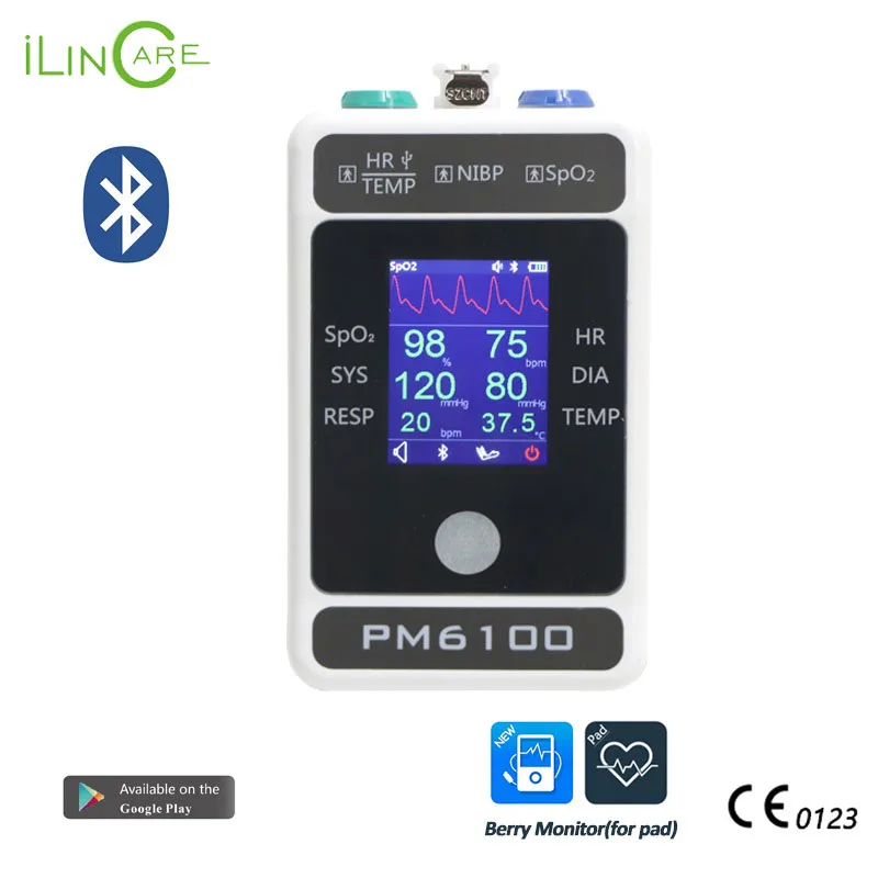 PM6100 монитор пациента в отделении интенсивной терапии жизненные знаки монитор ЭКГ NIBP SPO2 PR 4 параметры пульса и кровяного давления монитор для ребенка и взрослого