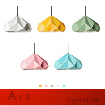 

Modern Art colorful painted diamond shape Pendant Lamps Classic Dining Room Bar restaurant Light show room