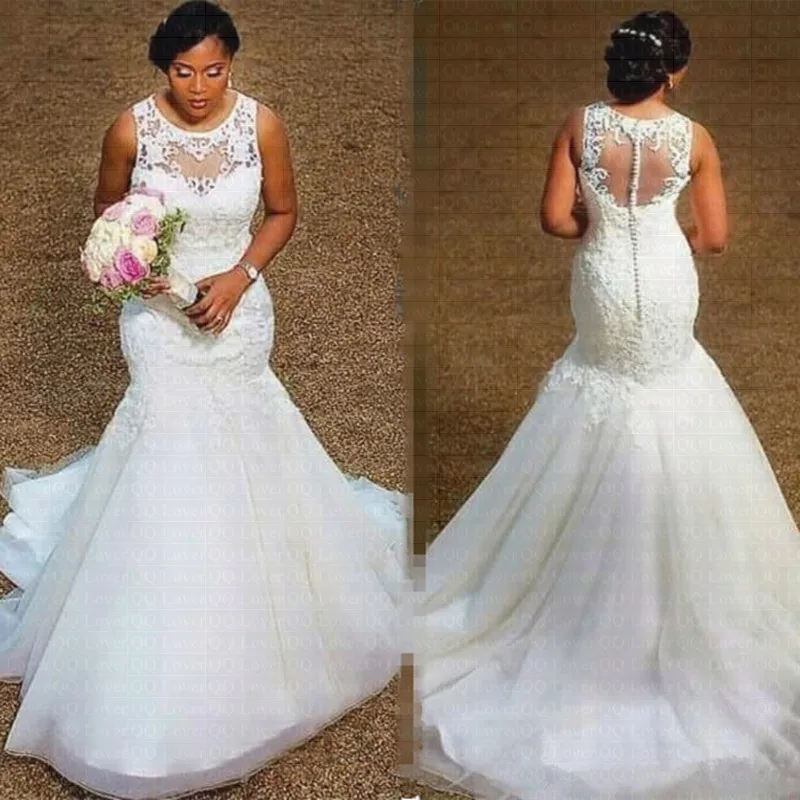 plus size mermaid wedding gown