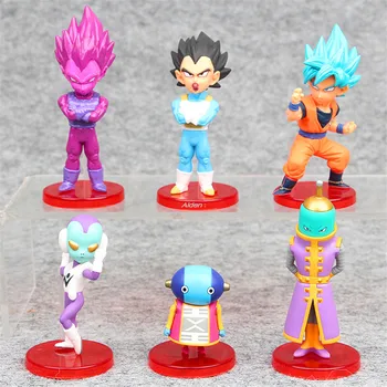 

6Pcs/set Dragon Ball Q Version Son Goku Son Gohan Vegeta Masaya Takatsuka PVC Action Figure Collectible Model Toy OPP 8CM B269