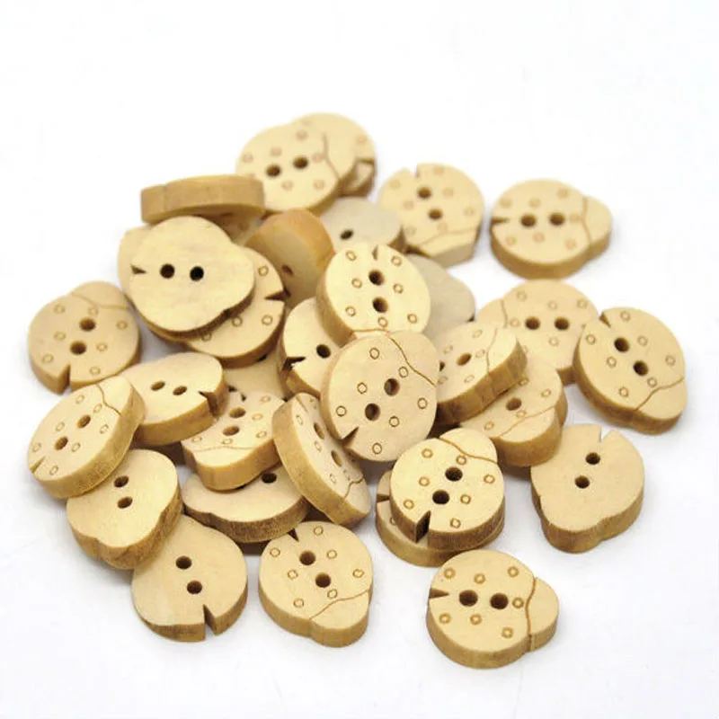 

200pcs Ladybug 2 Holes Wood Sewing Buttons Scrapbooking 17x15mm