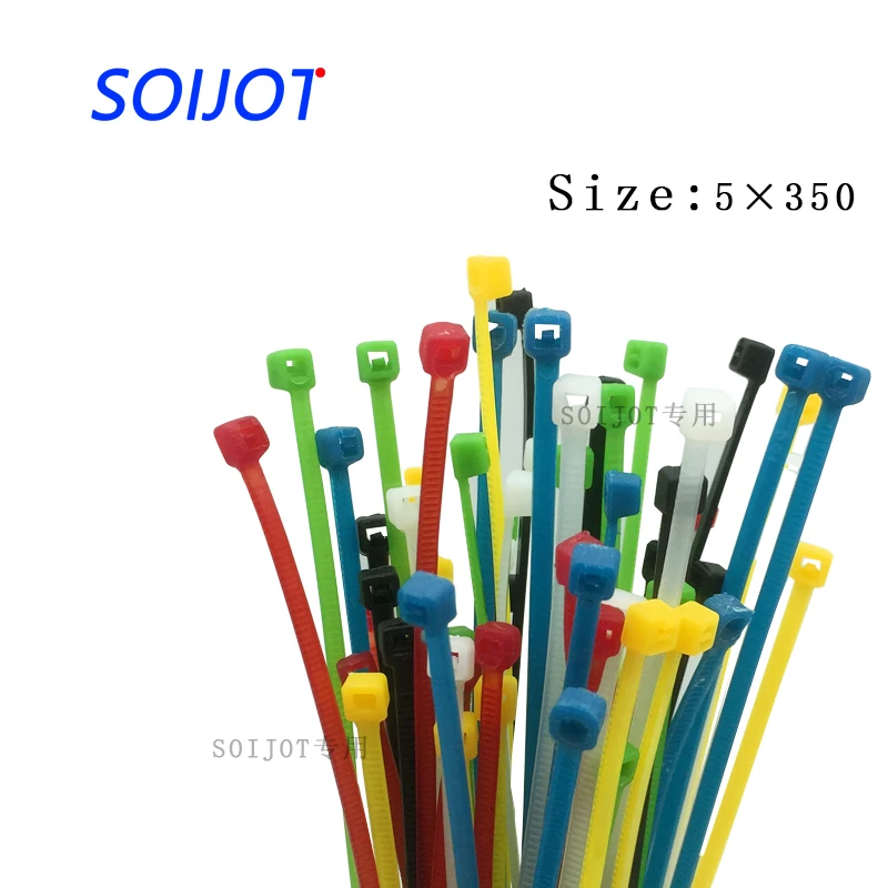 

5*350mm Self locking Nylon Cable Ties 100Pcs 6 color Plastic Tie lbs black wire binding wrap straps UL Certified