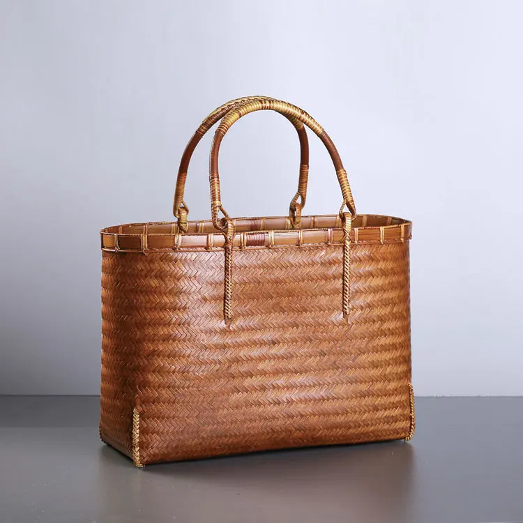 Vietnamese Bamboo And Rattan Woven Handmade Creative Women Handbag