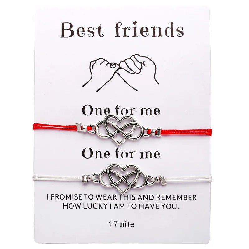 

Best Friends Bracelet One For Me How Lucky I Am To have You Best Wishes Birthday Present Hot Sale Fashion 2 Pcs Infinity Jewelry