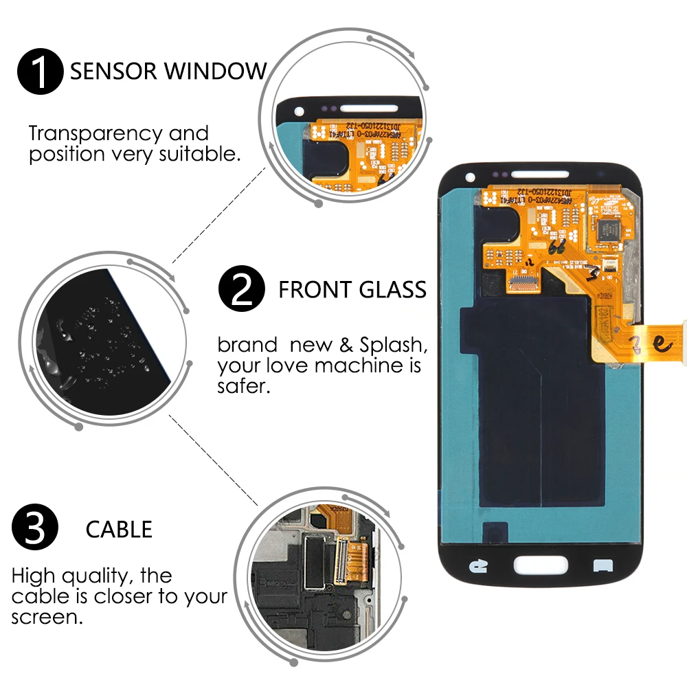 Sinbeda AMOLED мобильный телефон 4," дисплей для samsung Galaxy S4 Mini i9190 i9192 i9195 lcd кодирующий преобразователь сенсорного экрана в сборе рамка