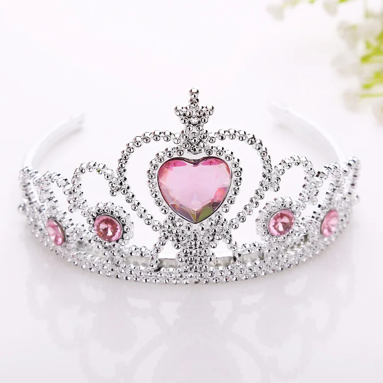 1 шт модные аксессуары диадема для девушки корона многоцветная корона принцессы из страз пластик Серебряный цветной головной убор