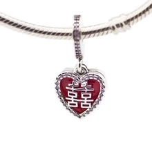 DIY бусины для изготовления ювелирных изделий из стерлингового серебра-ювелирные изделия счастье сердце Красивая подвеска Подвески Серебро 925 Berloque Perles для женщин