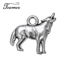 Teamer 10 шт./лот древнее тибетское серебро Цвет 3D Воющий волк Шарм Подвески для колье/изготовление браслетов
