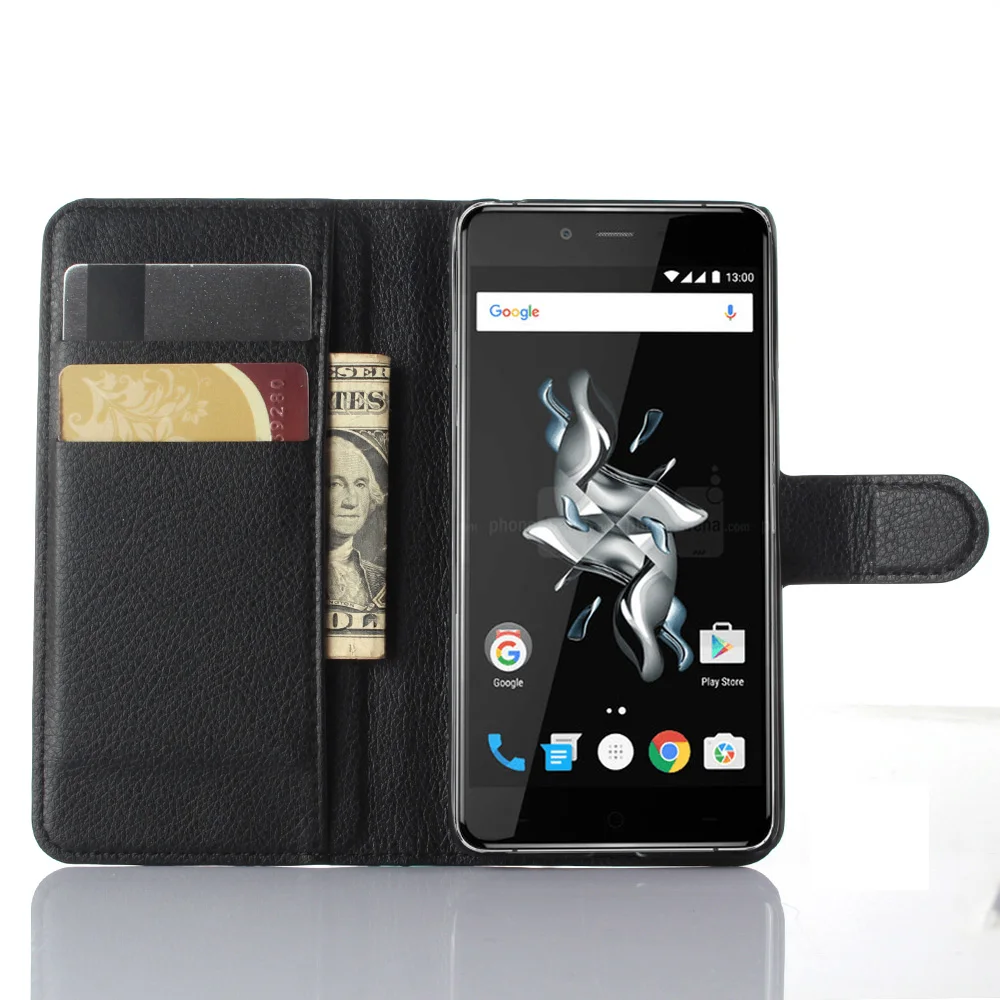 

for One plus 1+ X Cyboris cover for Oneplus X E1001 Case flip case Lichi Holster PU Leather with card slot holders