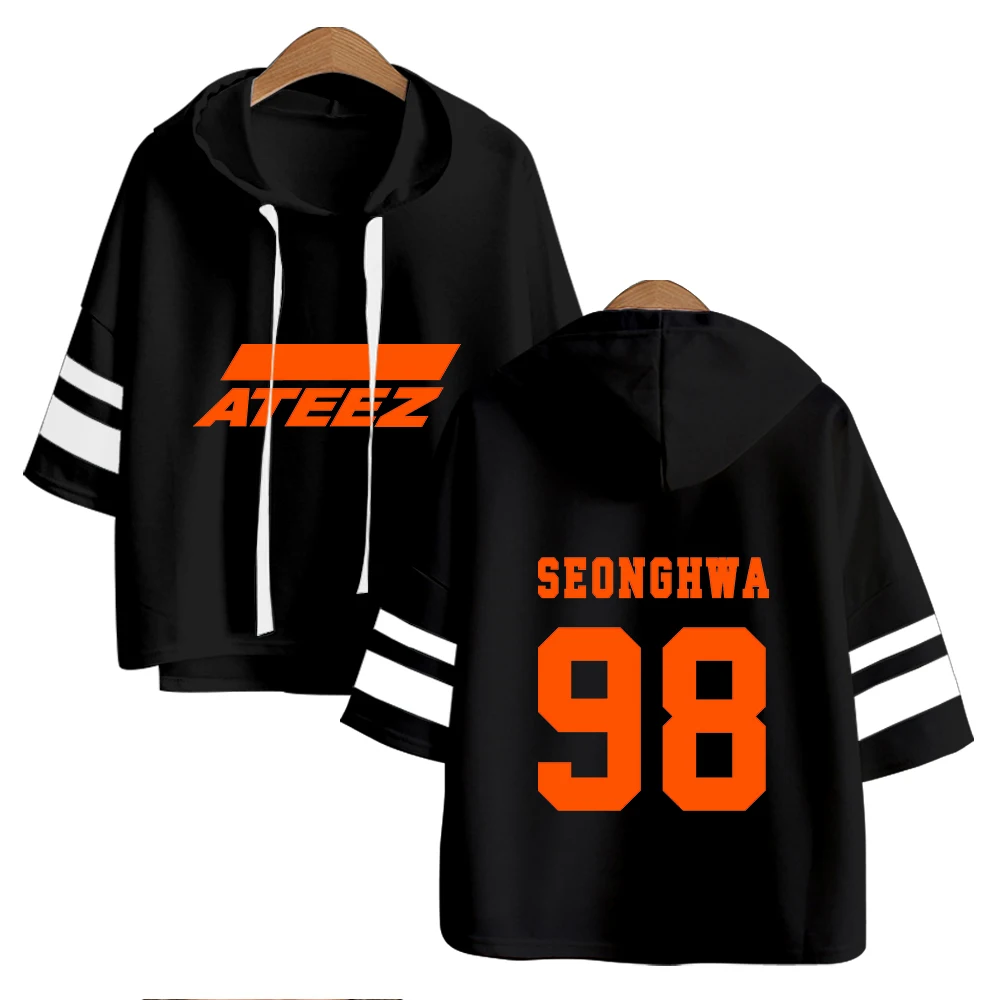 

ATEEZ kpop hoodies Riverdale Short Sleeve harajuku Fashion hoodies Women Cool Spring/Summer ATEEZ kpop Clothes Hip Hop clothes