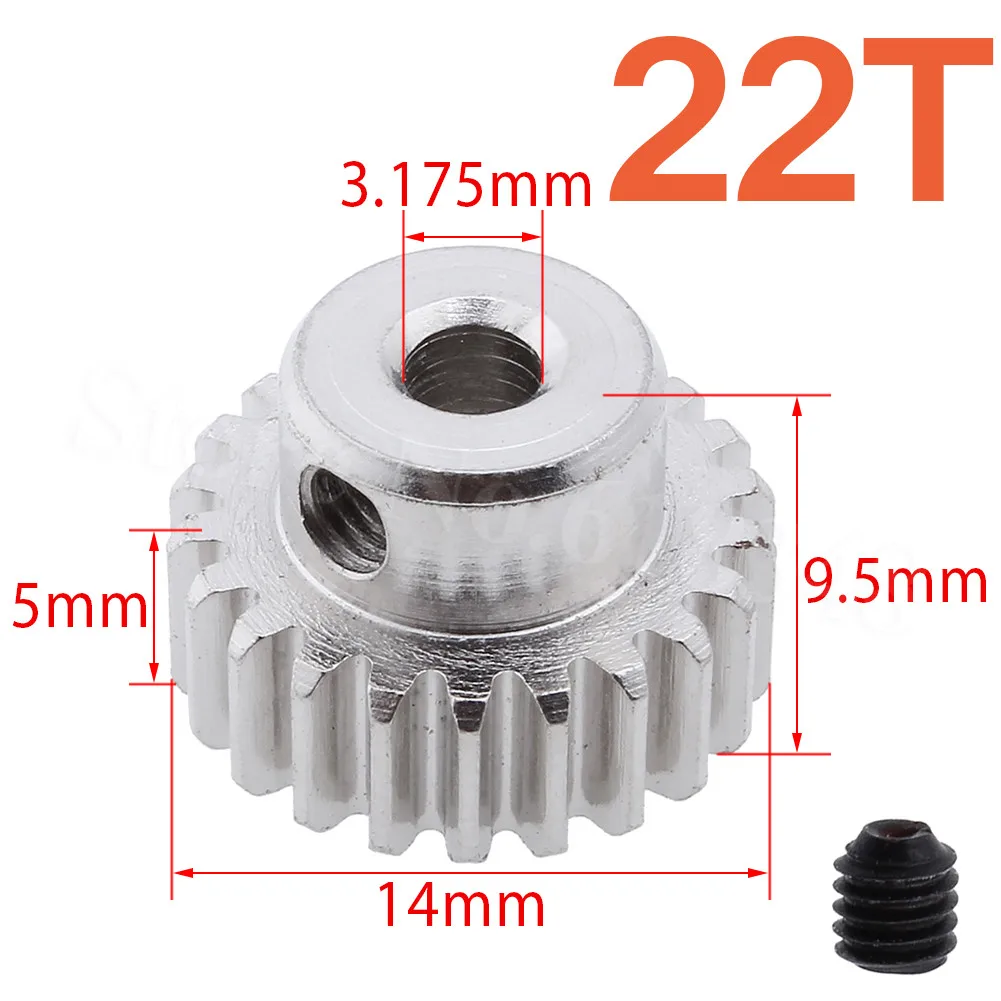 3,175 мм отверстие 17/18/19/20/21/22/23/24/25/26/29T Мотор шестерни Шестерня 0,6 модуль для RC автомобилей запасные аксессуары HSP Redcat превышать - Цвет: 22T-010