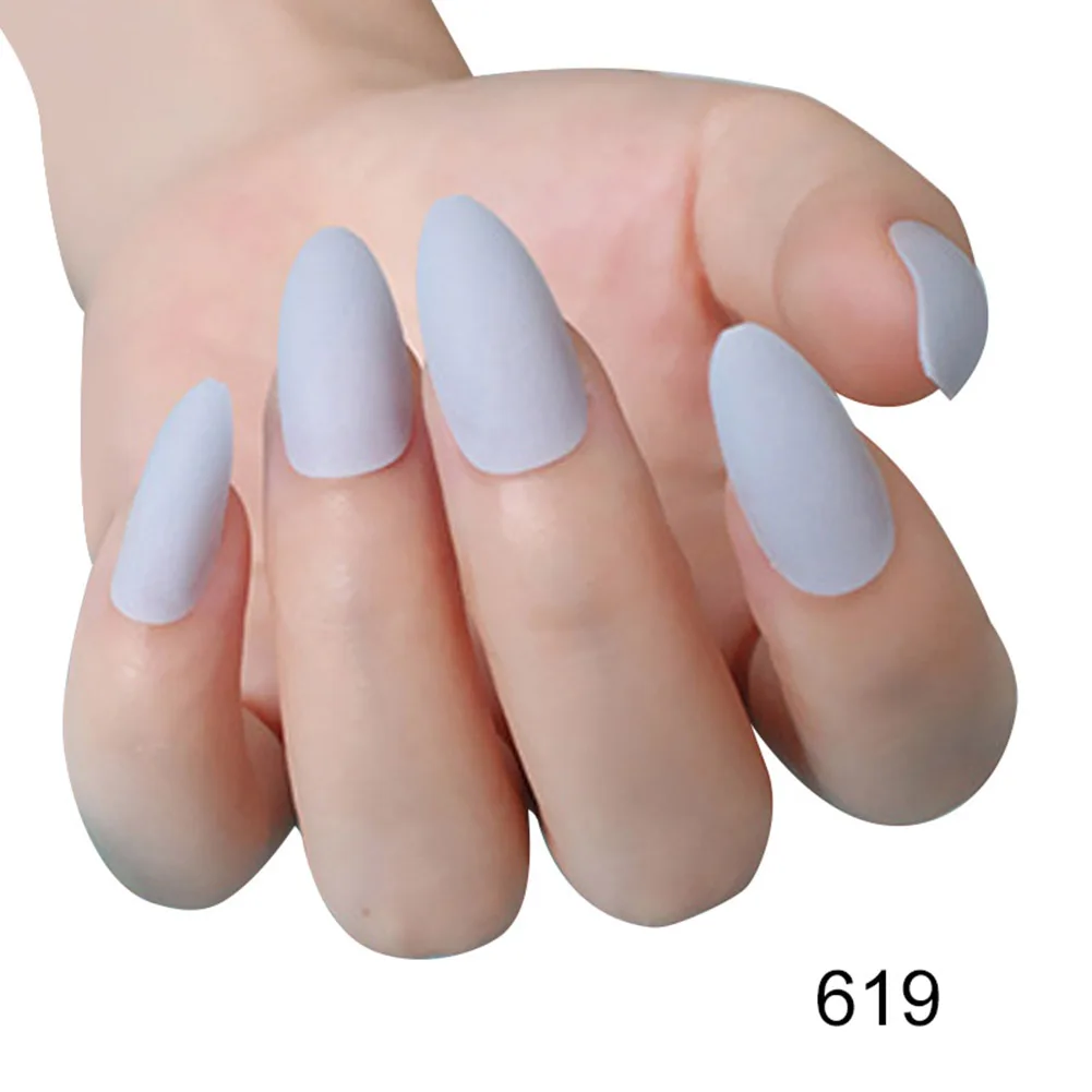 24 шт женские накладные ногти DIY матовые капли в форме накладные ногти MH88 - Цвет: 12