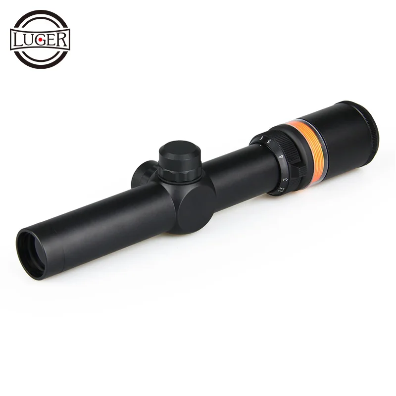 

LUGER 1.5-6x24 Fiber Riflescope Tactical Red Dot Illuminated Sight Optic Scope For Airsoft Air Guns Hunting Rifle