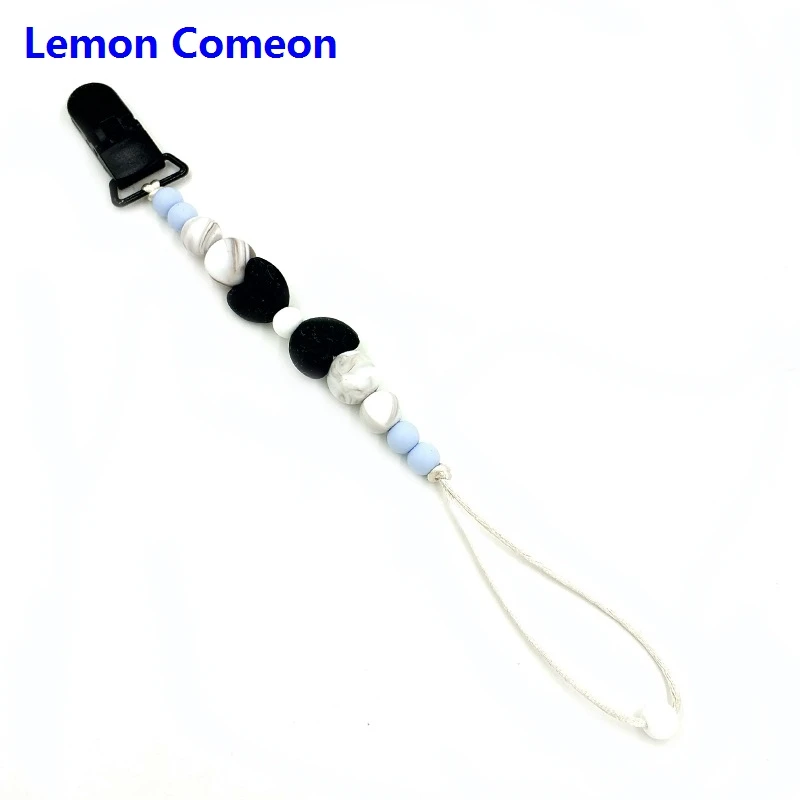 Lemon Comeon Прорезыватель соски держатель силиконовая соска-Подвеска бусины-сердечки Прорезыватель пустышка спиенкоорд клип цепь для младенцев 1 шт