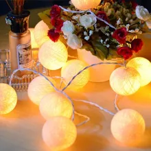 Белые туфли; 2 м 20 шаров огней ватным тампоном Строка свет для рождественские праздничные украшения бар на открытом воздухе украшения