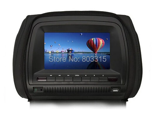 Sale 2x7 inch Pillow Headrest DVD with Zipper Cover +32bit Game/USB/SD/ FM/IR for free 2pcs IR Wireless Headphone 2
