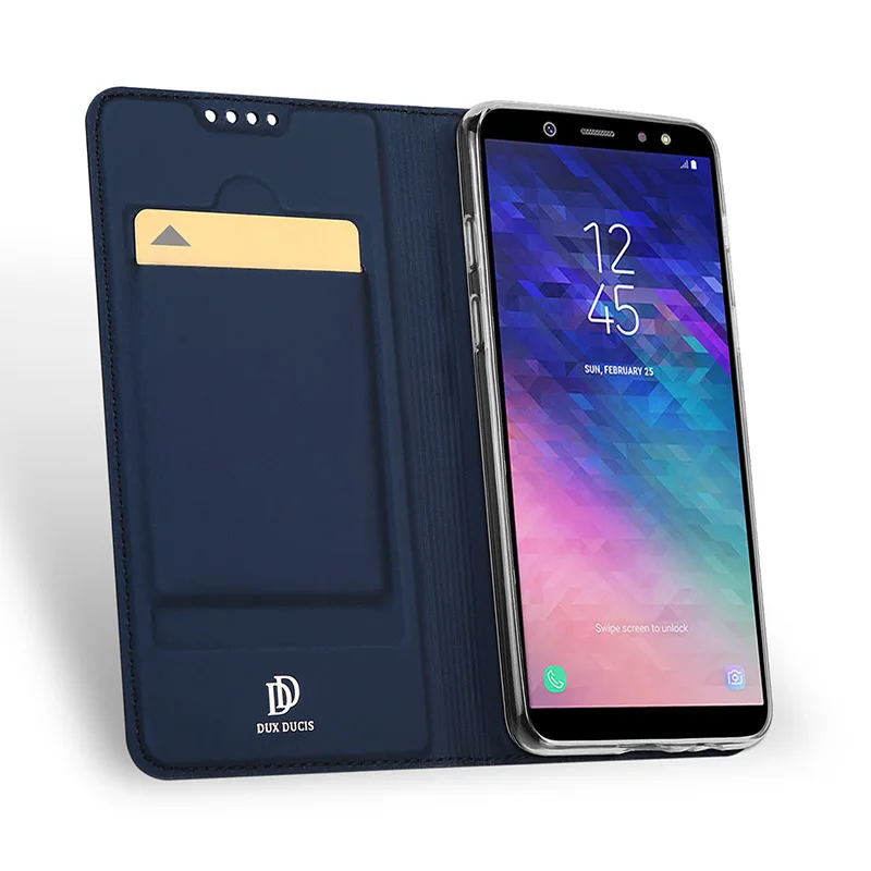 DUX DUCIS кожаный чехол бумажник для Samsung Galaxy A6 Plus 2018 роскошный флип A 6 A600FN