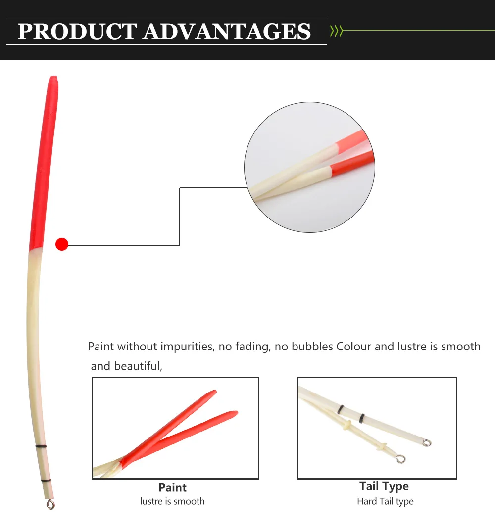 FISH KING 10 шт./лот 2 цвета перо павлина поплавок Жесткий Хвост Тип поплавок с кольцами для рыбалки