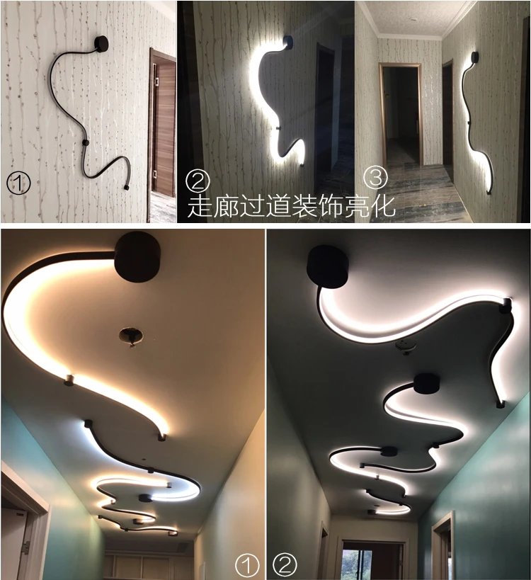 Post-modern Scandinavian modern minimalist creative wall lamp led bedside bedroom aisle corridor hotel Wall light 4