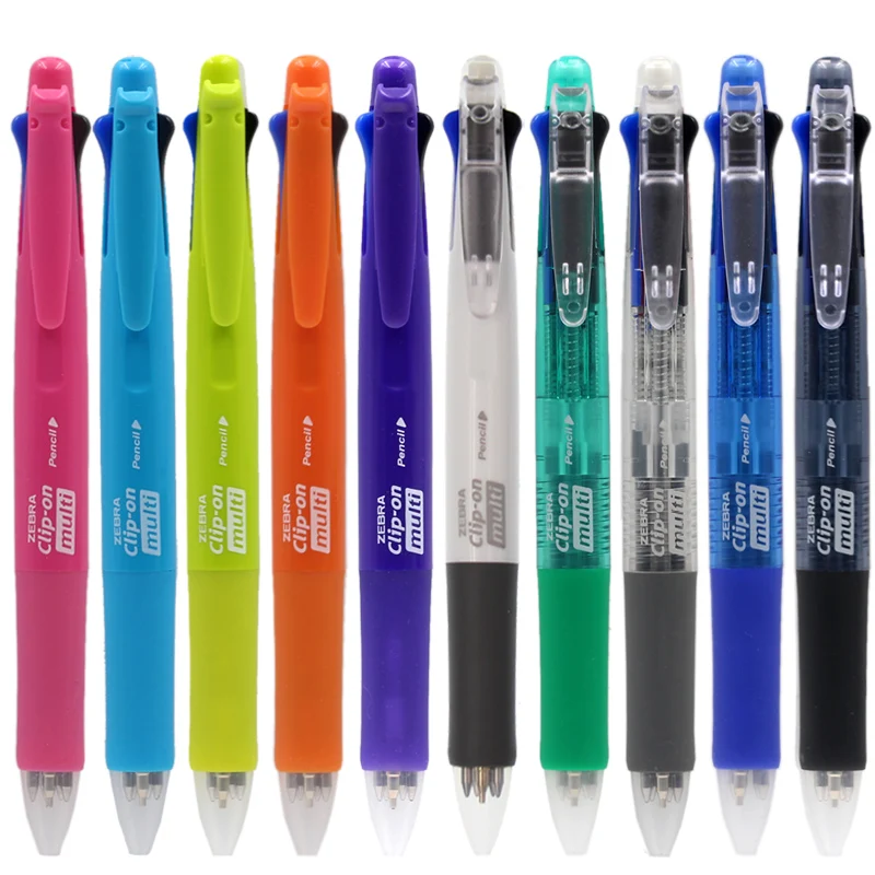Japan Zebra Clip On 0.7mm Ballpoint Multi Pen (4 color Black, Blue, Red