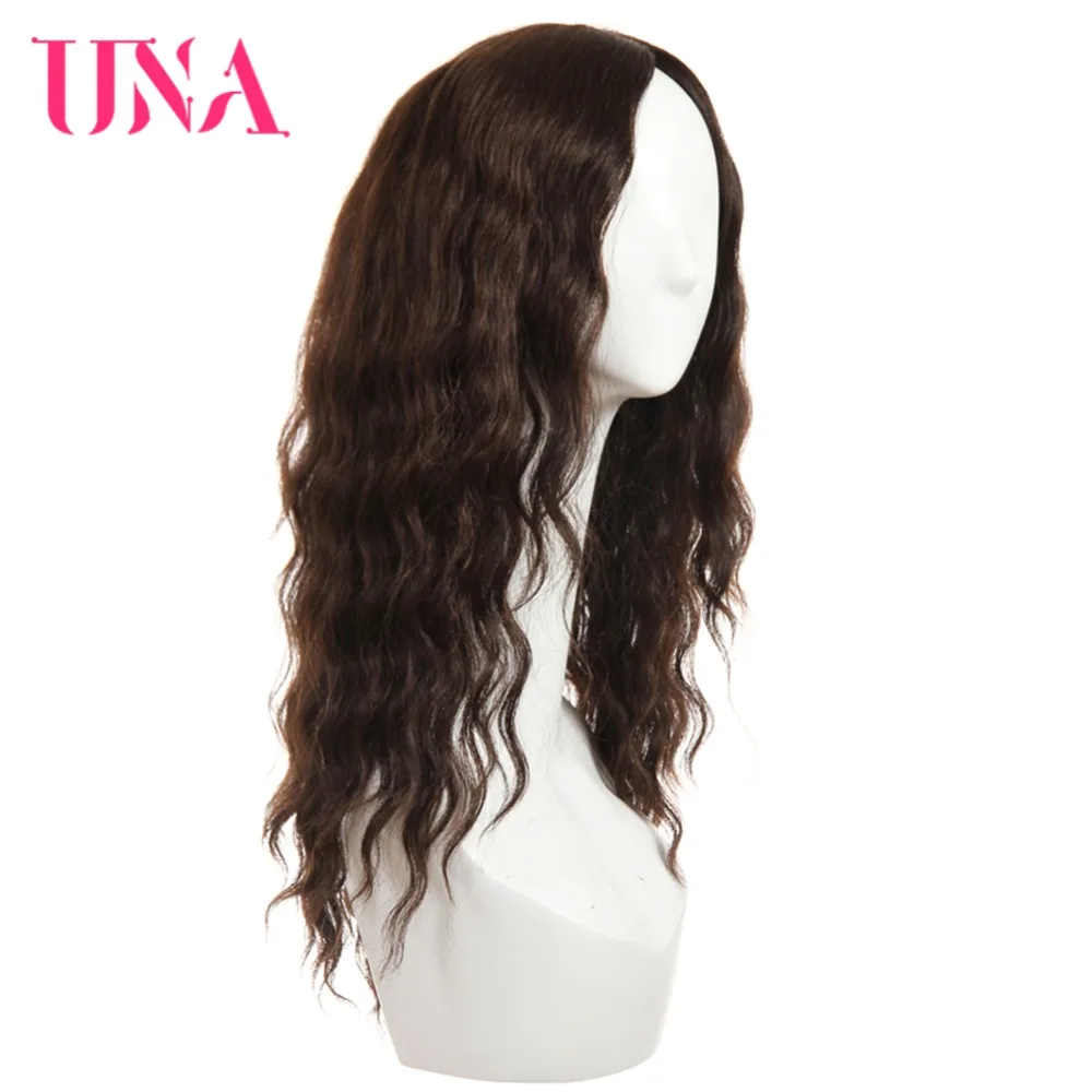 UNA человеческие волосы парики для женщин длинные глубокие волны T часть парики с невидимой сеточкой 120% густые натуральные волосы парики не малайзийские волосы парики 18"