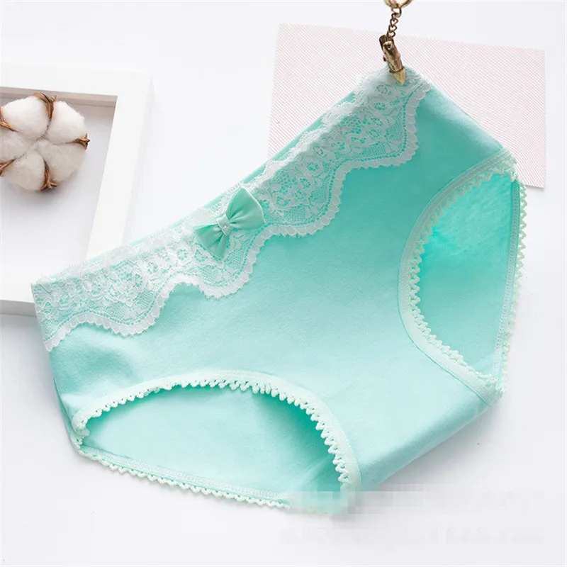 2018 New Low Waist Pure Cotton Bow Tie Ladies Panties Comfortable Soft