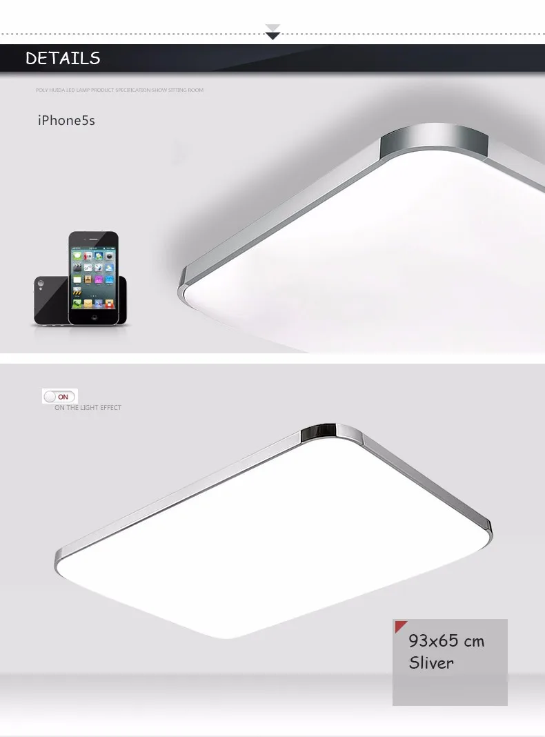 DX Ultra-Thin Square gold silver Ceiling Lights (7)