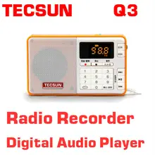 Livraison Gratuite TECSUN Q3 FM Stéréo Poche Taille Enregistreur Lecteur MP3 Radio FM
