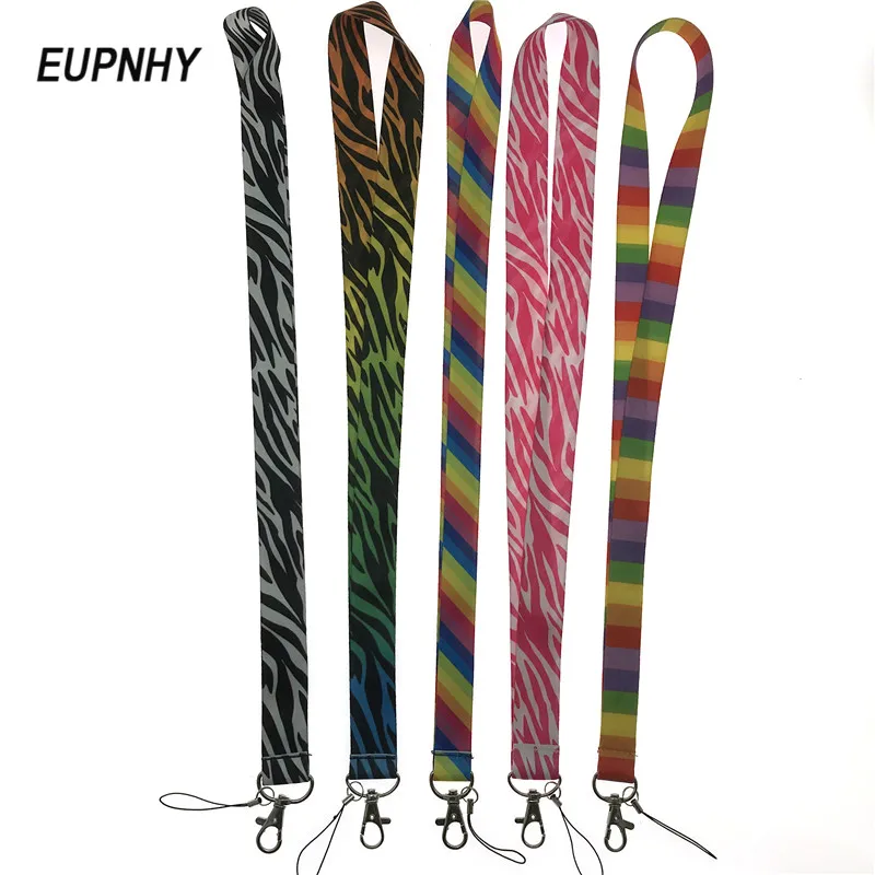 

EUPNHY 5 Style Zebra Striped Print ID Badge Lanyard Neck Straps Phone Case Keychain Lanyard Mobile Phone Accessories