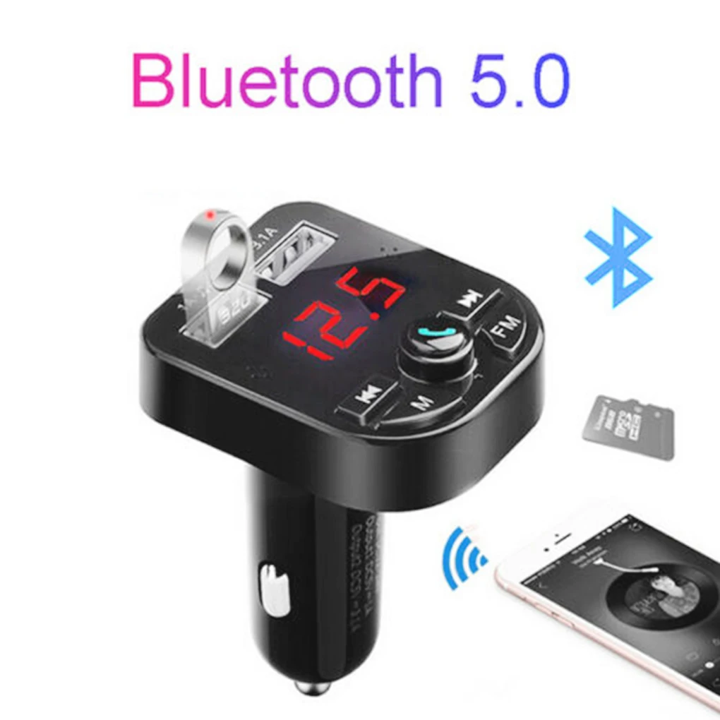 Bluetooth 5,0 MP3 плеер Handsfree автомобильный комплект fm-передатчик Поддержка TF карта U диск двойной USB зарядное устройство адаптер питания